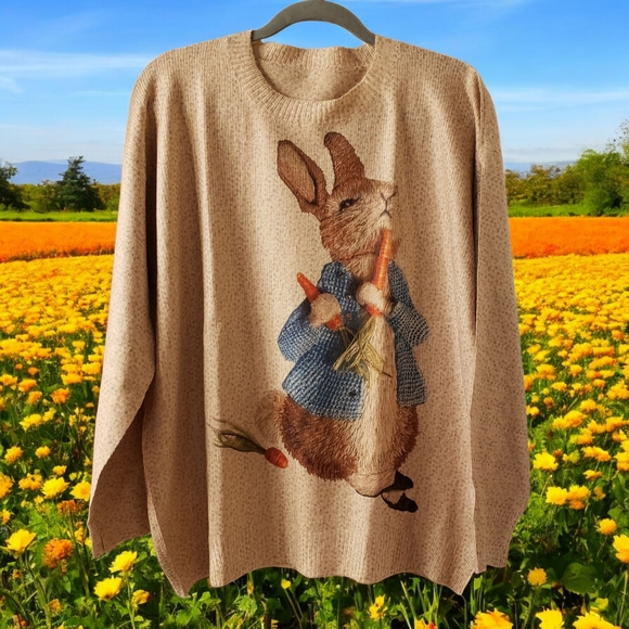 NEW! Peter Rabbit Print Sweater - Picture 1 of 6